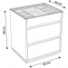 Mesa de Cabeceira Belize 3 Gavetas Branco - Casa D