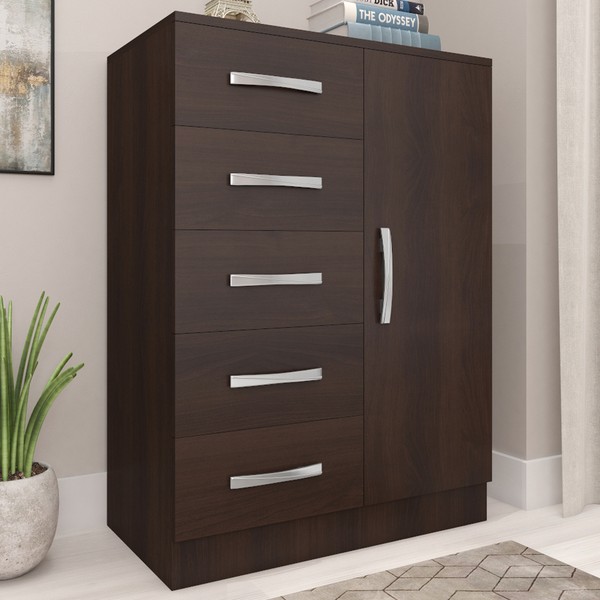 Cômoda 1 Porta 5 Gavetas Rústico Co65 - Fellicci