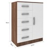 Cômoda 1 Porta 5 Gavetas Teka/Branco Co65 - Fellicci