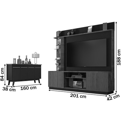 Sala de Estar Completa para TV Até 50 Polegadas Atlanta Cinamomo/Off White - Bechara