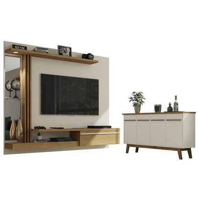Sala de Estar Completa para TV Até 55 Polegadas Denver Cinamomo/Off White - Bechara