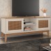Rack para TV Até 60 Polegadas Safira 2 Portas 2 Nichos Off White/Noce - Casa D