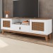 Rack para TV Até 60 Polegadas Esmeralda 2 Portas 1 Gaveta Branco/Noce - Casa D