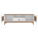 Rack para TV Até 60 Polegadas Esmeralda 2 Portas 1 Gaveta Branco/Noce - Casa D