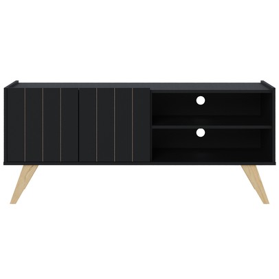 Rack para TV Até 55 Polegadas Space 2 Portas 1 Prateleira Preto Fosco - Colibri