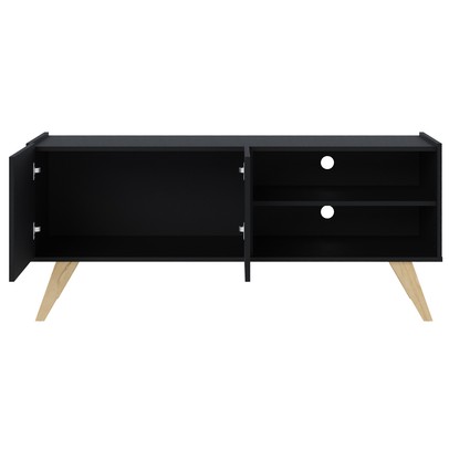 Rack para TV Até 55 Polegadas Space 2 Portas 1 Prateleira Preto Fosco - Colibri