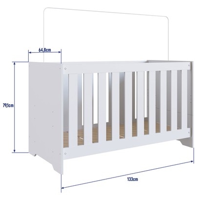 Berço Aconchego 3 em 1 com Colchão Branco - Completa Móveis