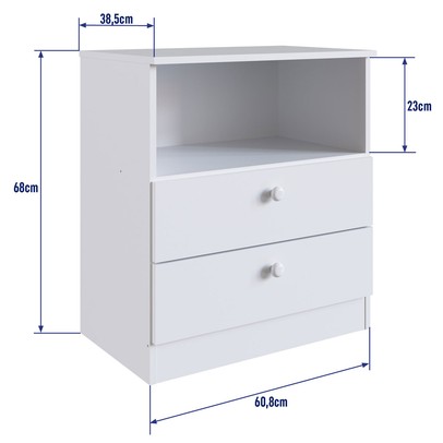 Cômoda Infantil Aconchego 2 Gavetas Branco - Completa Móveis