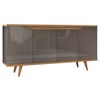 Balcão Buffet Grace 4 Portas Cinza Perola/Noce 050.454 - Casa D