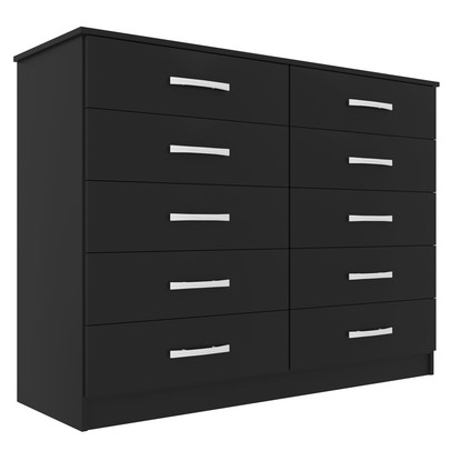 Cômoda 10 Gavetas Austin Preto - Evidência Móveis