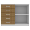 Cômoda 2 Portas 5 Gavetas Branco/Canaletado Cp25 - Evidencia Móveis
