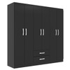 Guarda-Roupa Casal Atalaia 6 Portas 2 Gavetas Preto - Evidencia Móveis