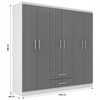 Guarda-Roupa Casal Atalaia 6 Portas 2 Gavetas Preto - Evidencia Móveis