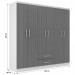 Guarda-Roupa Casal Atalaia 6 Portas 2 Gavetas Preto - Evidencia Móveis