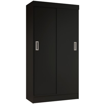 Guarda-Roupa Solteiro Berlim 2 Portas de Correr Preto - Evidencia Móveis