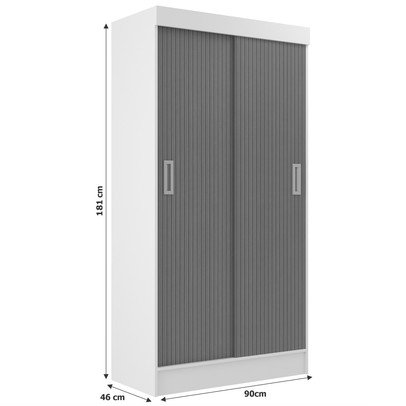 Guarda-Roupa Solteiro Berlim 2 Portas de Correr Preto - Evidencia Móveis