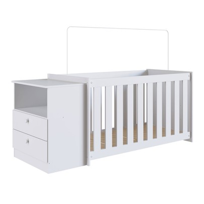 Berço com Cômoda Aconchego 2 Gavetas Branco – Completa Móveis