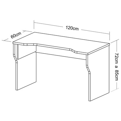 Mesa Gamer 2.0 Ideal para 2 Monitores Preto - Artany