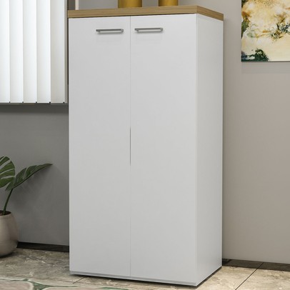 Armário para Escritório Toq 2 Portas 3 Prateleiras Olmo/Branco - Artany