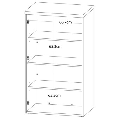 Armário para Escritório Toq 2 Portas 3 Prateleiras Olmo/Branco - Artany