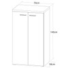 Armário para Escritório Toq 2 Portas 3 Prateleiras Olmo/Branco - Artany