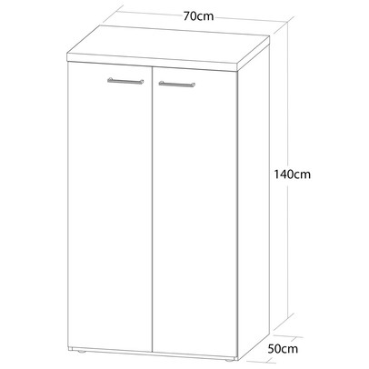 Armário para Escritório Toq 2 Portas 3 Prateleiras Olmo/Branco - Artany