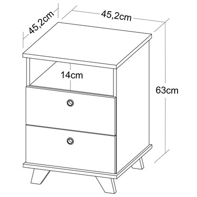 Gaveteiro Day 2 Gavetas Olmo/Branco - Artany