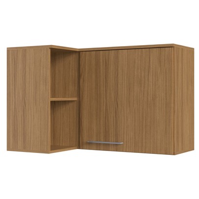 Armário Aéreo Cozinha de Canto 1 Porta 2 Prateleiras Co8103 Naturalle - Decibal Móveis