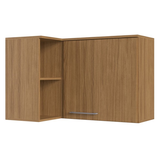 Armário Aéreo Cozinha de Canto 1 Porta 2 Prateleiras Co8103 Naturalle - Decibal Móveis