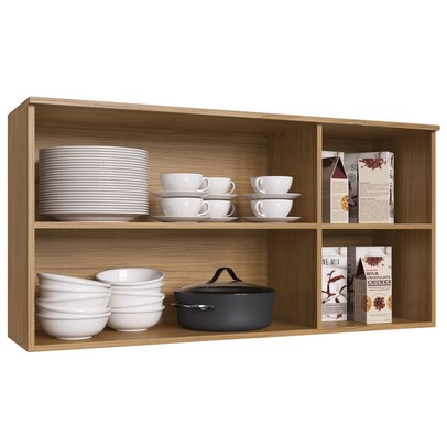 Armário Aéreo Cozinha 3 Portas 2 Prateleiras Naturalle Co8300 - Decibal Móveis