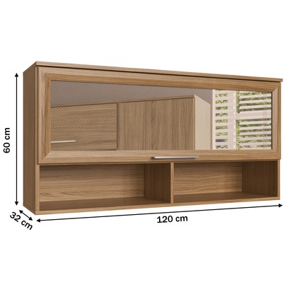 Armário Aéreo 1 Porta 2 Nichos Co8105 Naturalle - Decibal Móveis
