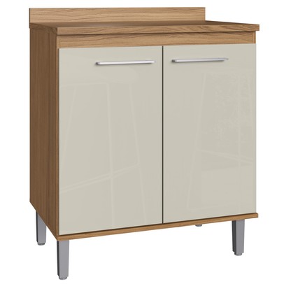 Armário de Cozinha 2 Portas 1 Prateleira Co8200 Naturalle/Cristalo - Decibal Móveis