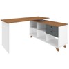 Mesa Escrivaninha Gold 2 Gavetas Freijo/Grafito/Branco - Artany