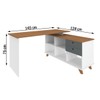 Mesa Escrivaninha Gold 2 Gavetas Freijo/Grafito/Branco - Artany