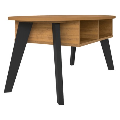 Mesa de Centro Diva 2 Nichos Pinho/Preto - Artely