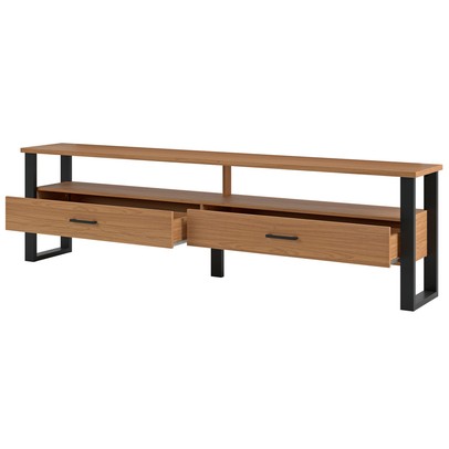 Rack para TV Até 60 Polegadas 2 Gavetas 100% Mdf Freijó/Preto Fosco F43 - Pradel