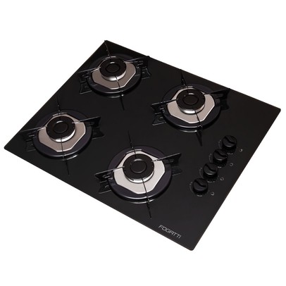 Cooktop 4 Bocas com Vidro Preto - Fogatti