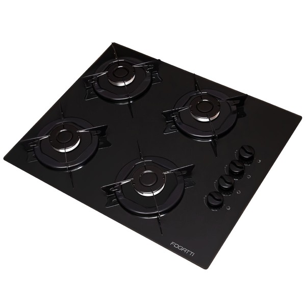 Cooktop 4 Bocas com Vidro Preto - Fogatti
