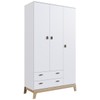 Guarda-Roupa Infantil Favo de Mel 3 Portas 2 Gavetas Branco - Completa Móveis