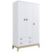 Guarda-Roupa Infantil Favo de Mel 3 Portas 2 Gavetas Branco - Completa Móveis