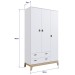 Guarda-Roupa Infantil Favo de Mel 3 Portas 2 Gavetas Branco - Completa Móveis