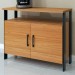 Armário para Escritório Industrial 2 Portas 100% Mdf Freijó/Preto Fosco F32 - Pradel