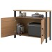 Armário para Escritório Industrial 2 Portas 100% Mdf Freijó/Preto Fosco F32 - Pradel