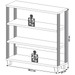 Estante para Livros Industrial 2 Prateleiras 100% Mdf Freijó/Preto Fosco F23 - Pradel