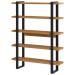 Estante para Livros Industrial 5 Prateleiras 100% Mdf Freijó/Preto Fosco F10 - Pradel