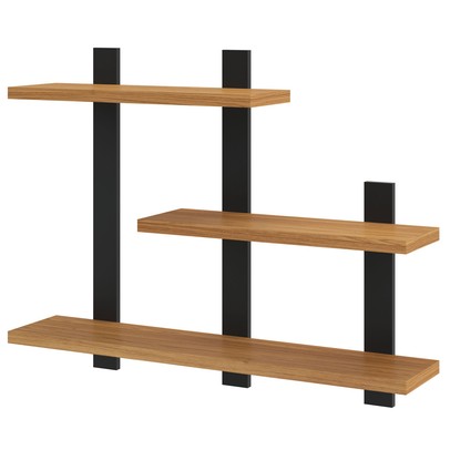 Prateleira Industrial 3 Prateleiras 100% Mdf Freijó/Preto Fosco F35 - Pradel