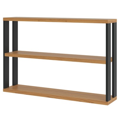 Prateleira Decorativa Industrial 1 Prateleira 100% Mdf Freijó/Preto Fosco F26 - Pradel