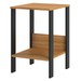 Mesa de Canto Industrial 1 Prateleira 100% Mdf Freijó/Preto Fosco F14 - Pradel