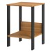 Mesa de Canto Industrial 1 Prateleira 100% Mdf Freijó/Preto Fosco F14 - Pradel