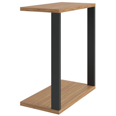 Mesa de Canto Industrial 100% Mdf Freijó/Preto Fosco F36 - Pradel